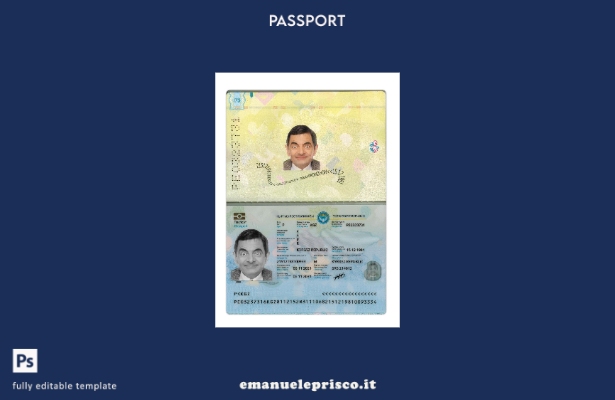 modello presente di passaporto kirghiso in stile verificato